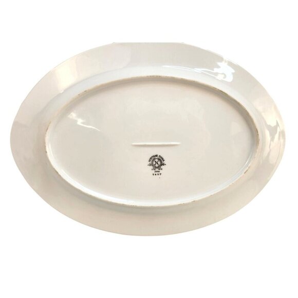 Noritake 5487  Japan Art Deco Oval Serving Platter With Floral & Gold Trim - Picture 3 of 8
